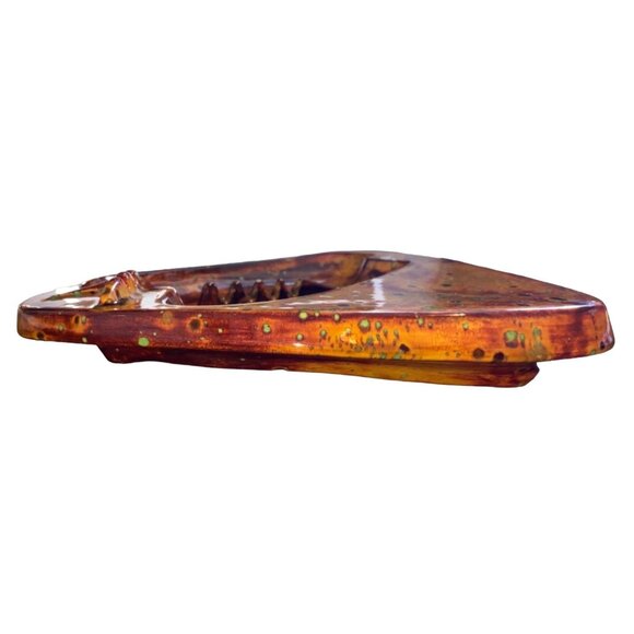 Vintage EP 75 Ceramic Mid-Century Modern Ashtray With Abstract Triangular Design - Picture 4 of 8